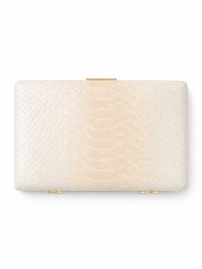 Vintage Banana Republic Cowhide Leather Clutch with embossed exotic texture